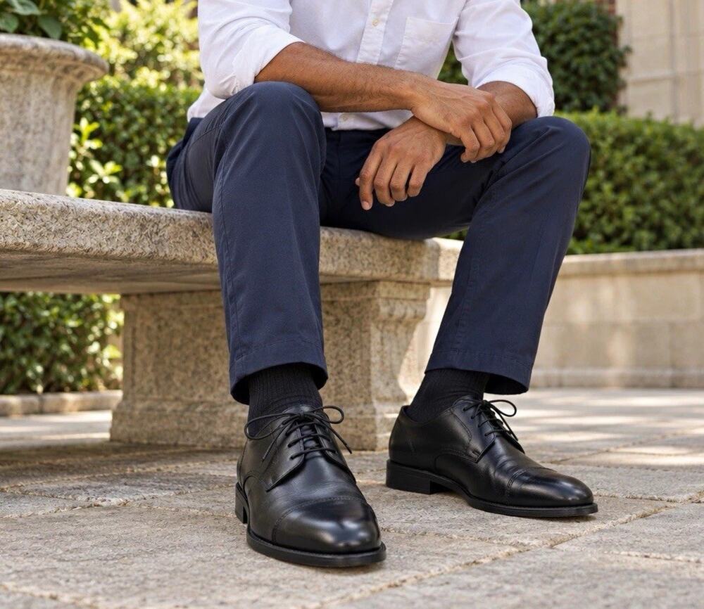Florsheim Midtown Cap Toe Oxford Mens 12 D Black Leather 12138-001 NWOB